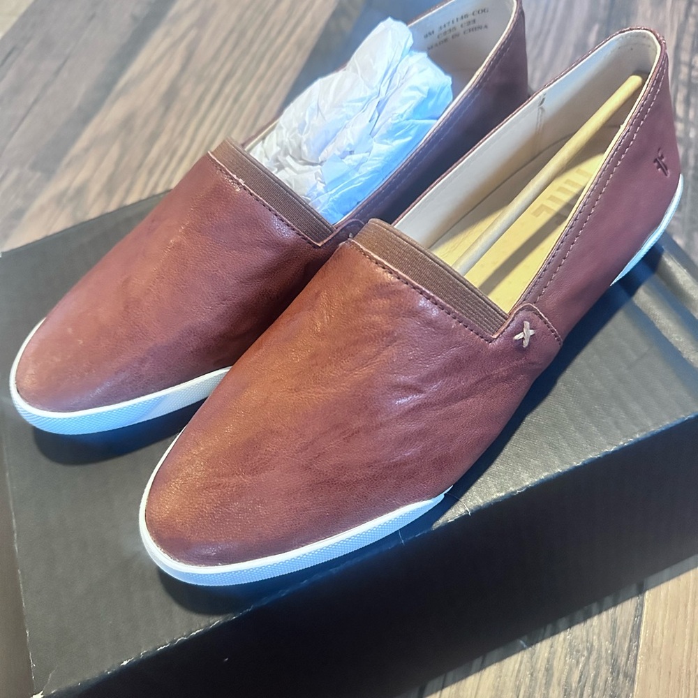 Frye Chestnut Leather Loafers